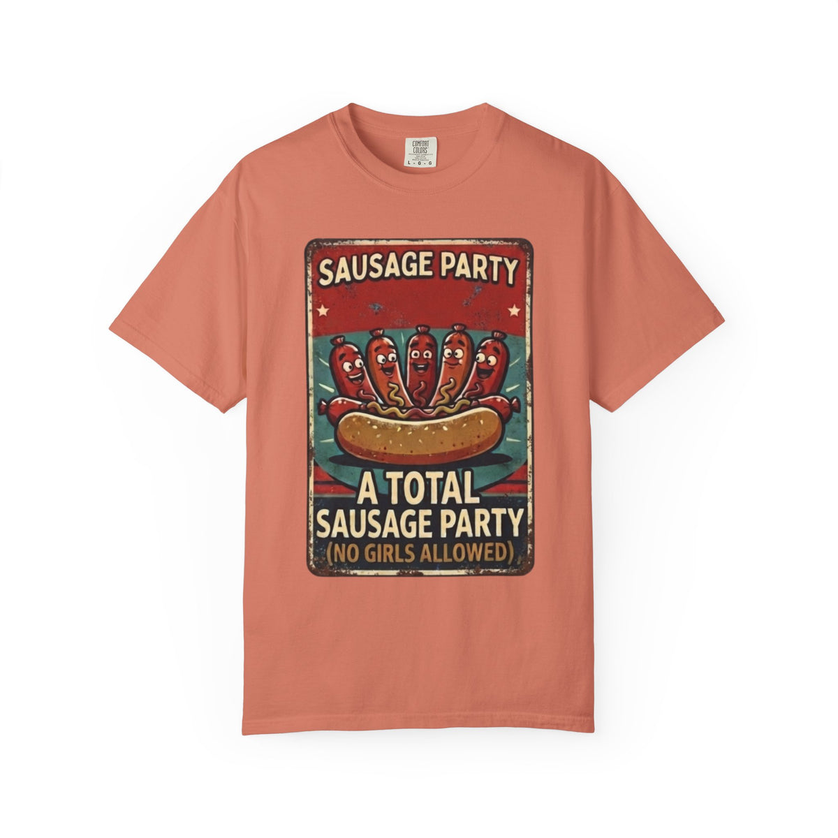 Color: Terracotta | Sausage Party Unisex Garment-Dyed Tee