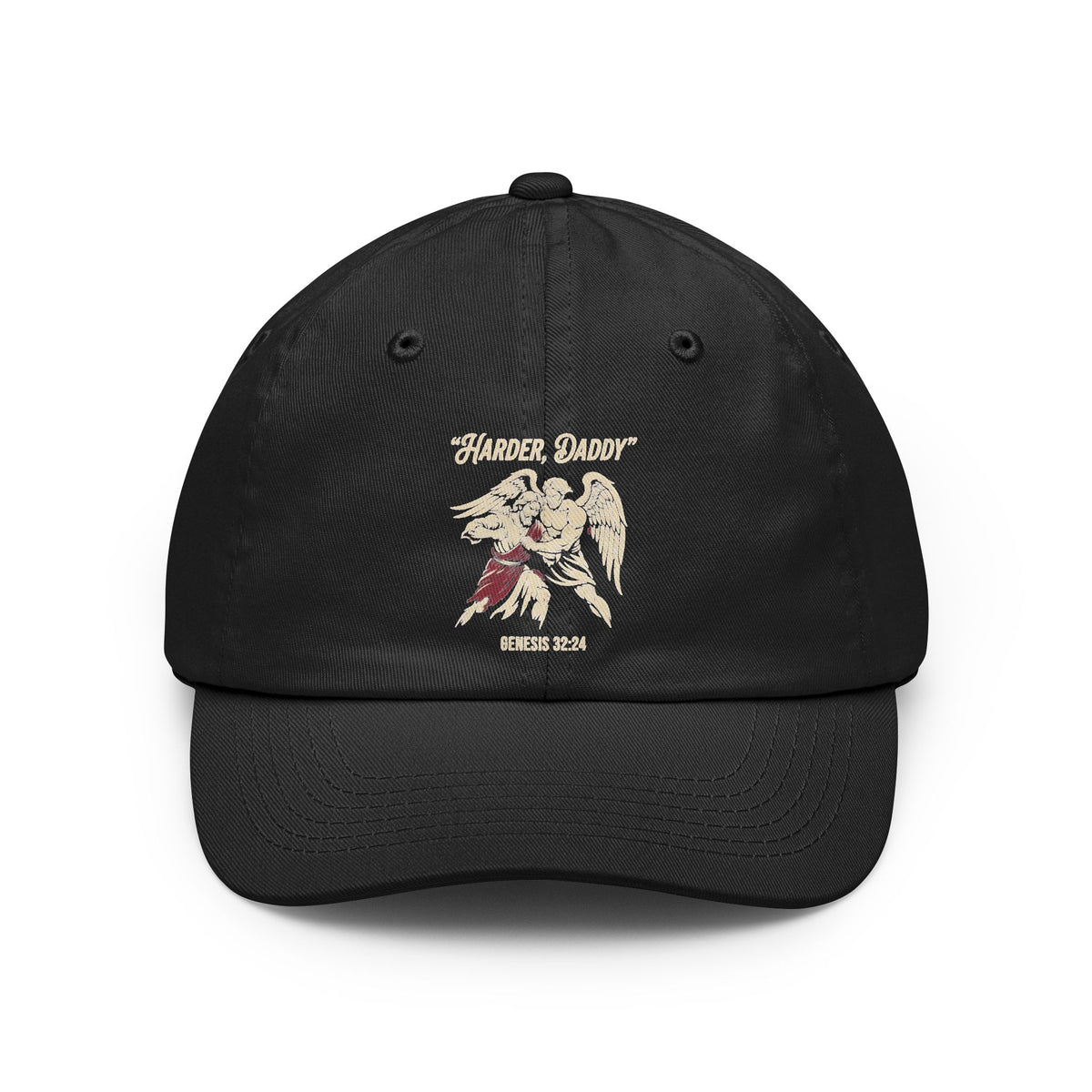 Color: Black | Good Book Series Man vs Angel Dad Hat — Graphic