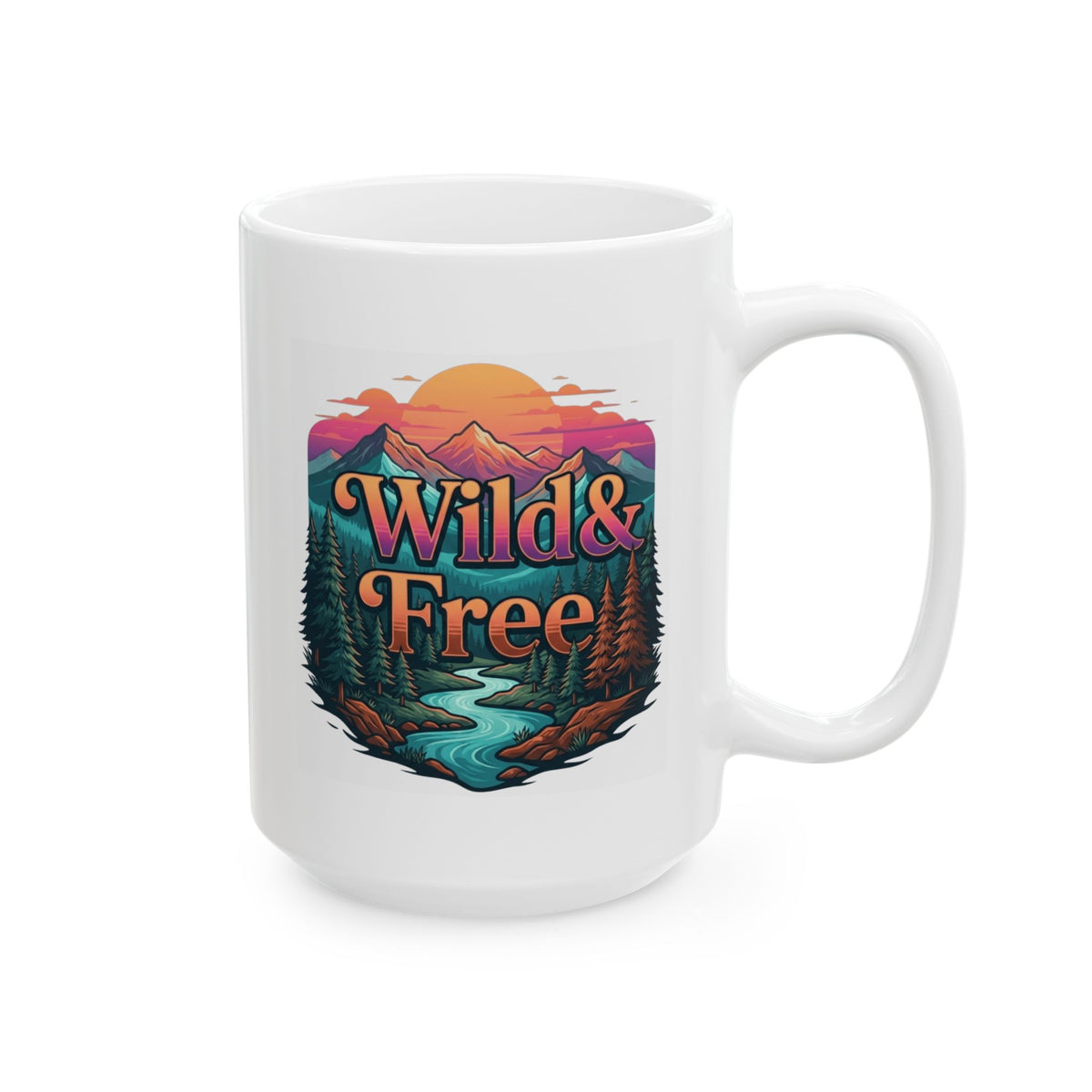 "Wild & Free" White Ceramic Mug