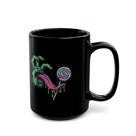 "Good With the Tongue" Black Ceramic Mug — Graphic