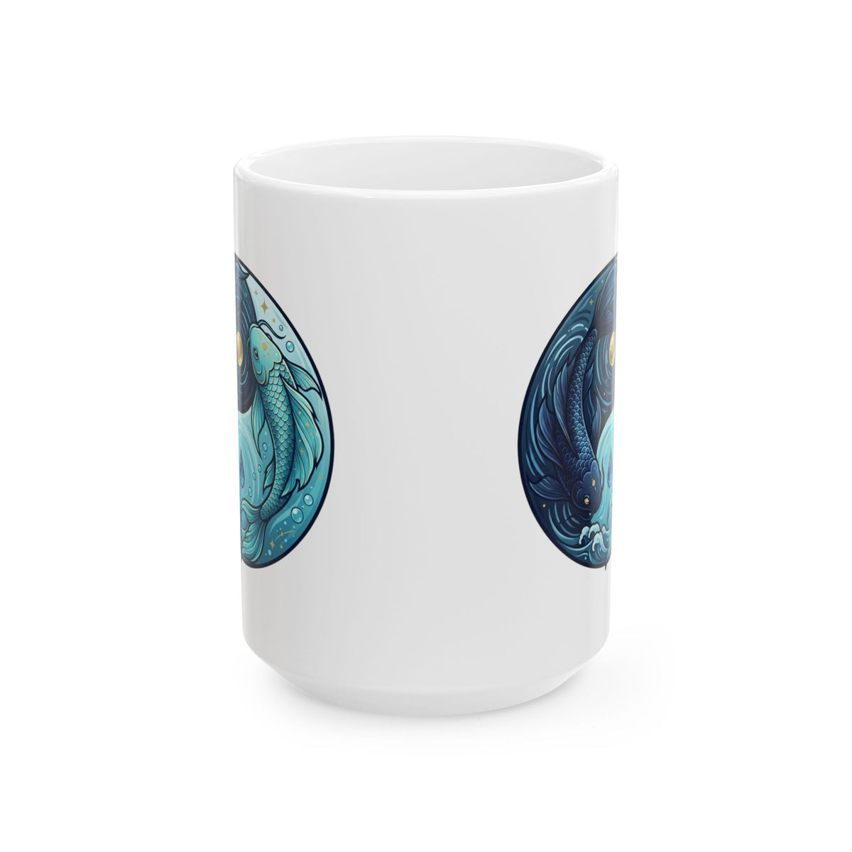 "Yin Yang Pisces" White Ceramic Mug