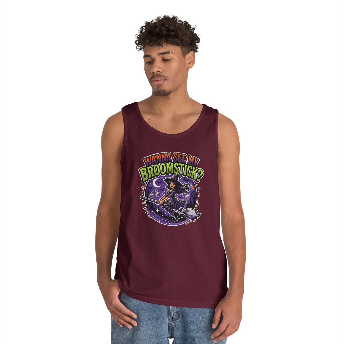 Color: Maroon | Wanna See My Broomstick Tank Top
