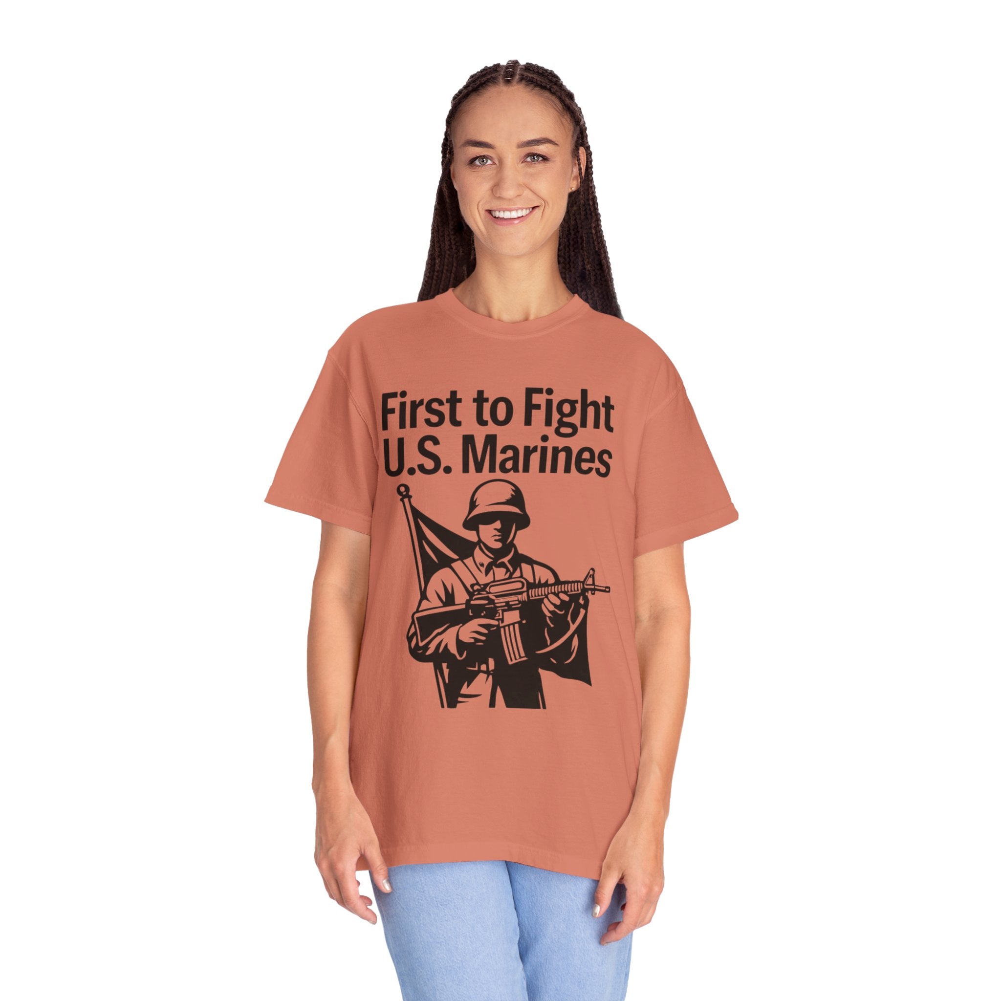 "First to Fight" Unisex Garment-Dyed T-shirt