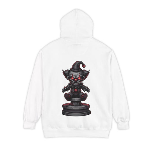 Color: White | Nightmare Clown Garment-Dyed Hoodie