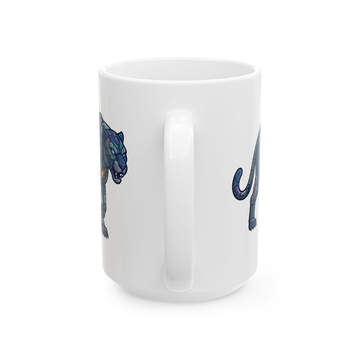 "Cyber Panther" White Ceramic Mug