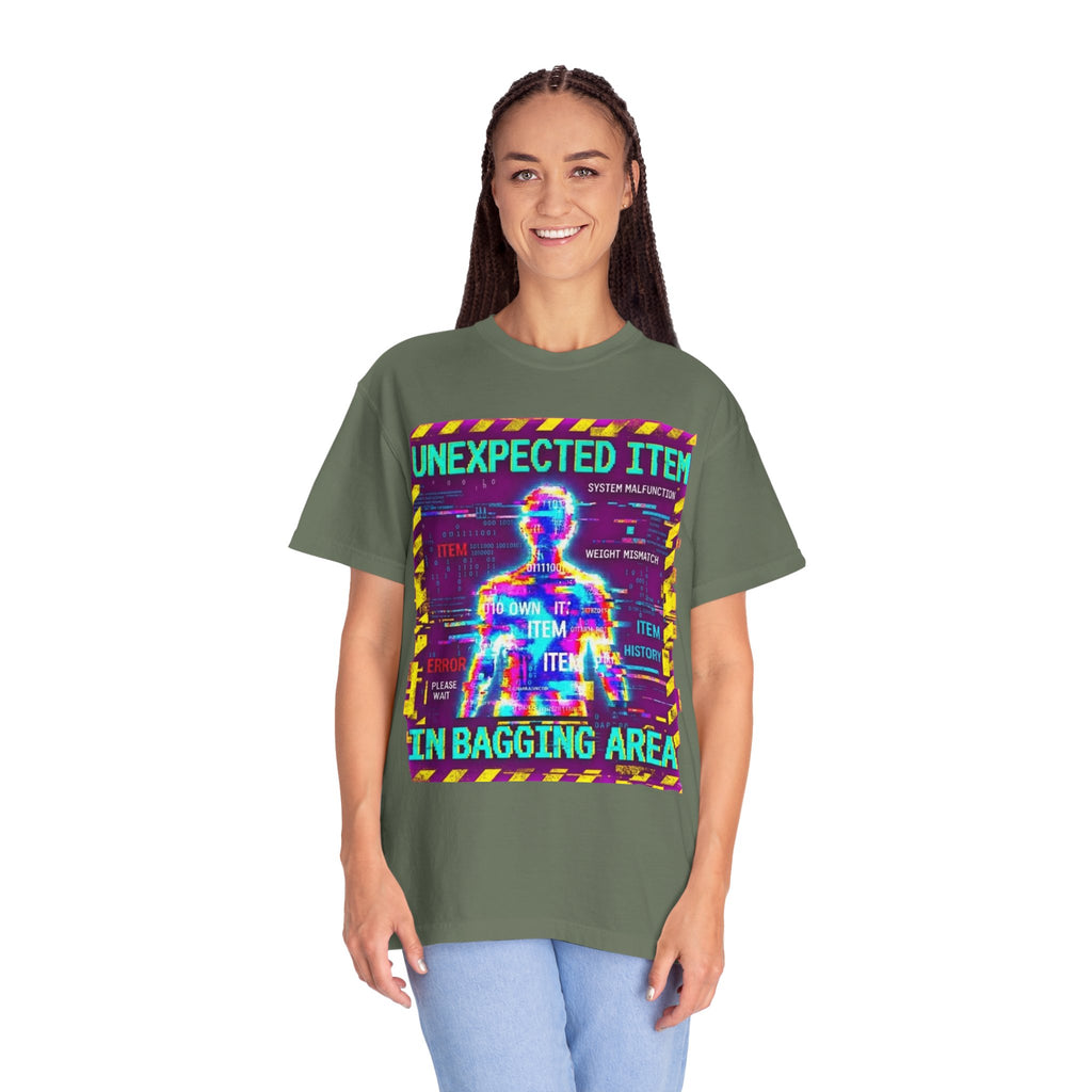 "Unexpected Item In Bagging Area" Unisex Garment-Dyed Tee
