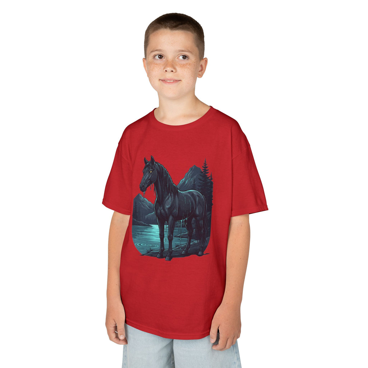 Color: Red | Kelpie (Scottish Folklore) Kids Tee