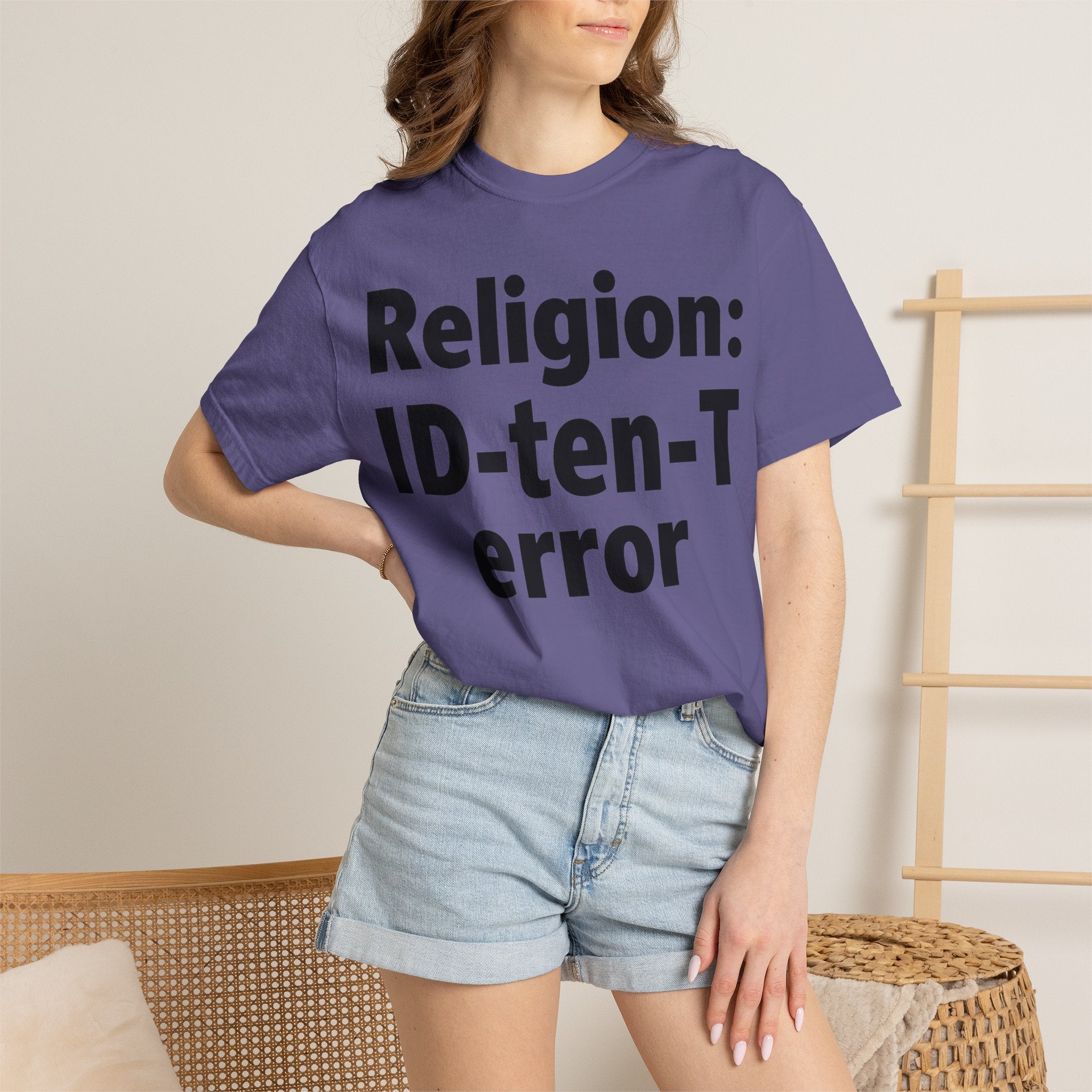"Religion: ID-10-T Error" Unisex Garment-Dyed T-shirt