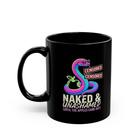 "Good Book Series Naked & Unashamed" Black Ceramic Mug