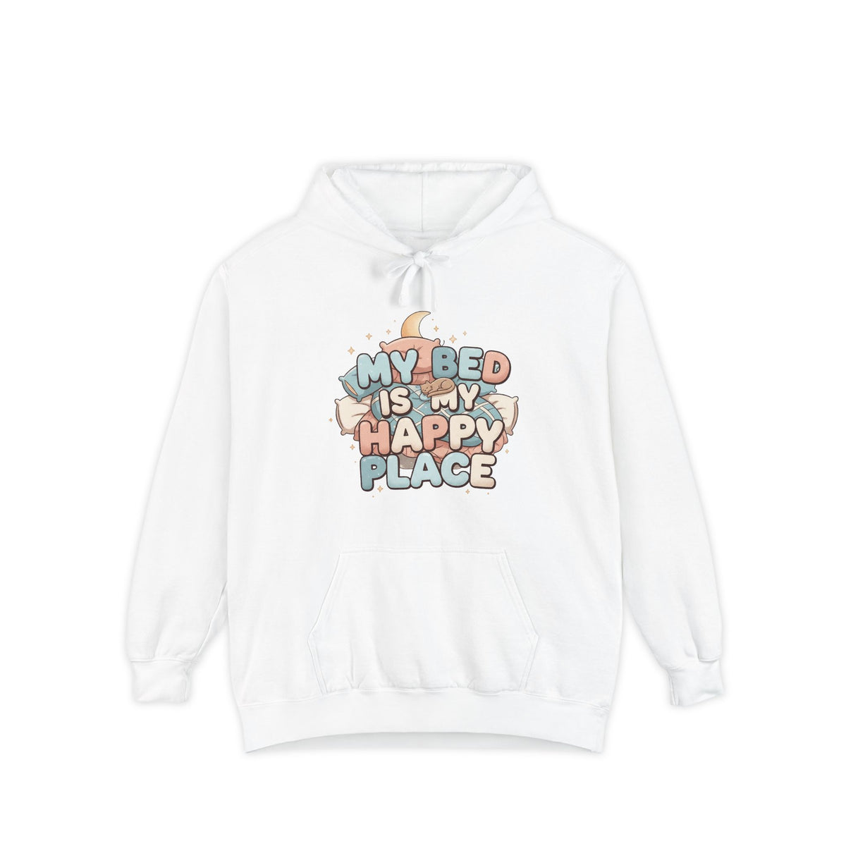 Color: White | Bed > People: A Love Story | Garment-Dyed Hoodie — AttitudeShirts