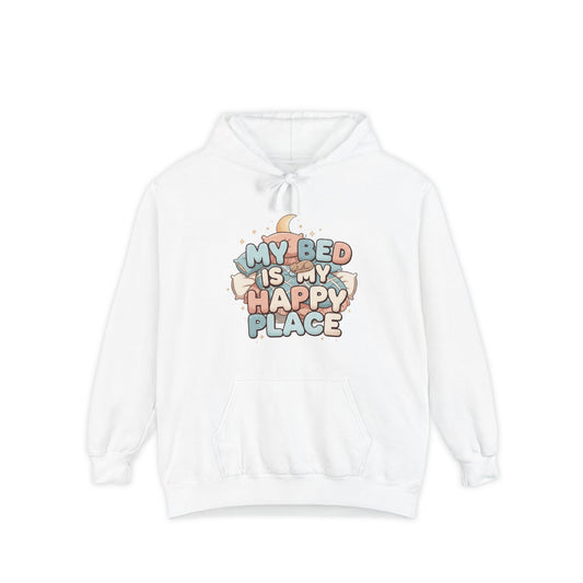 Color: White | Bed > People: A Love Story | Garment-Dyed Hoodie — AttitudeShirts