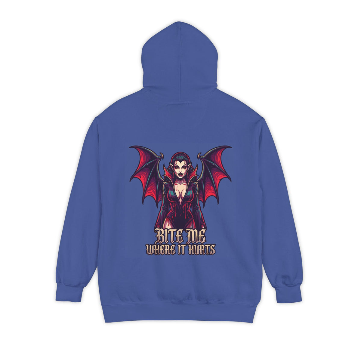 Color: Flo Blue | Bite Me Where It Hurts Garment-Dyed Hoodie