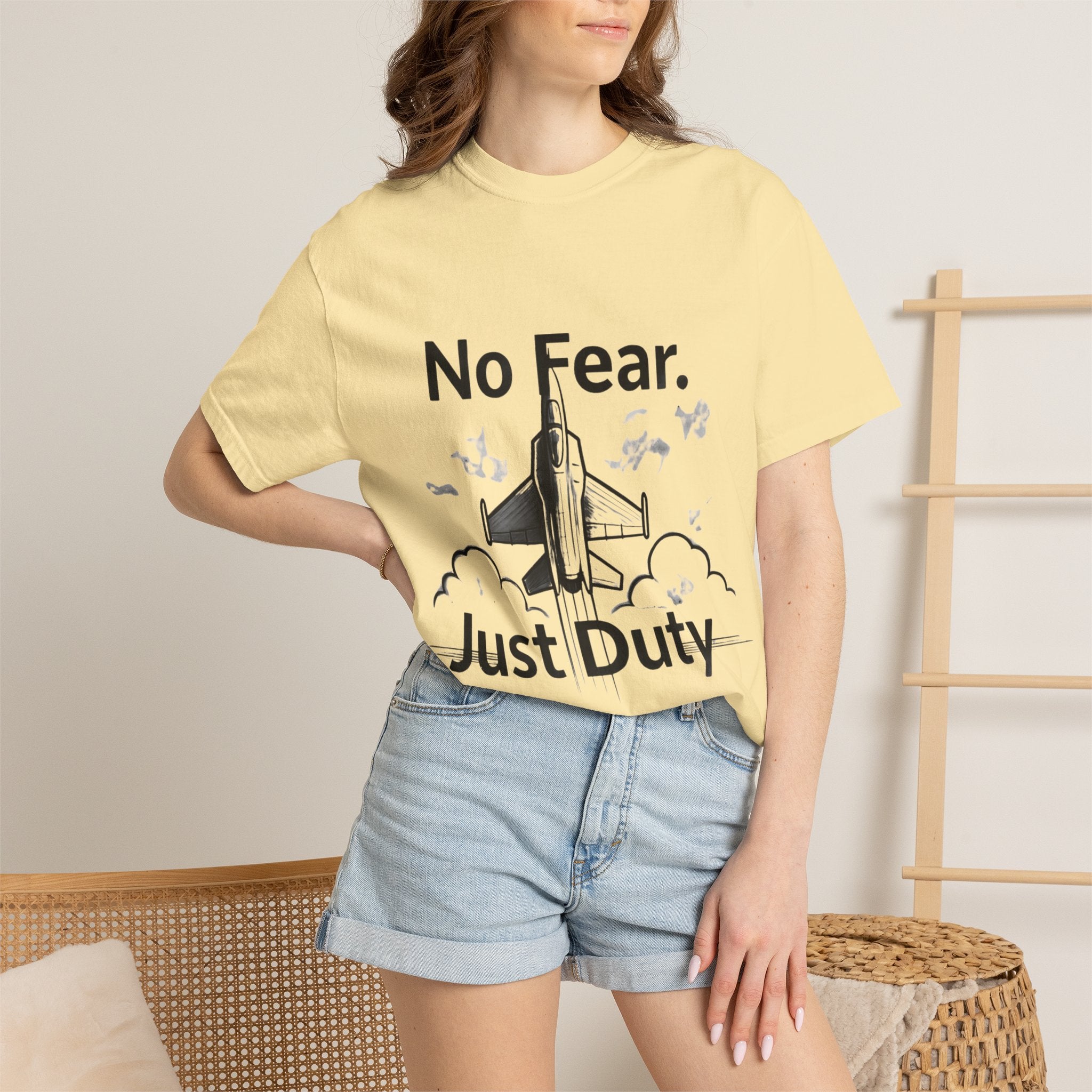 "No Fear. Just Duty." Unisex Garment-Dyed T-shirt