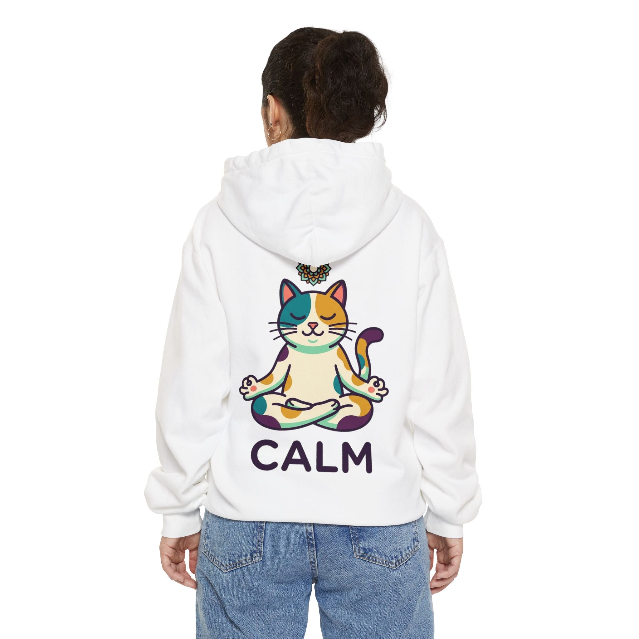 "Cat CALM" Garment-Dyed Hoodie