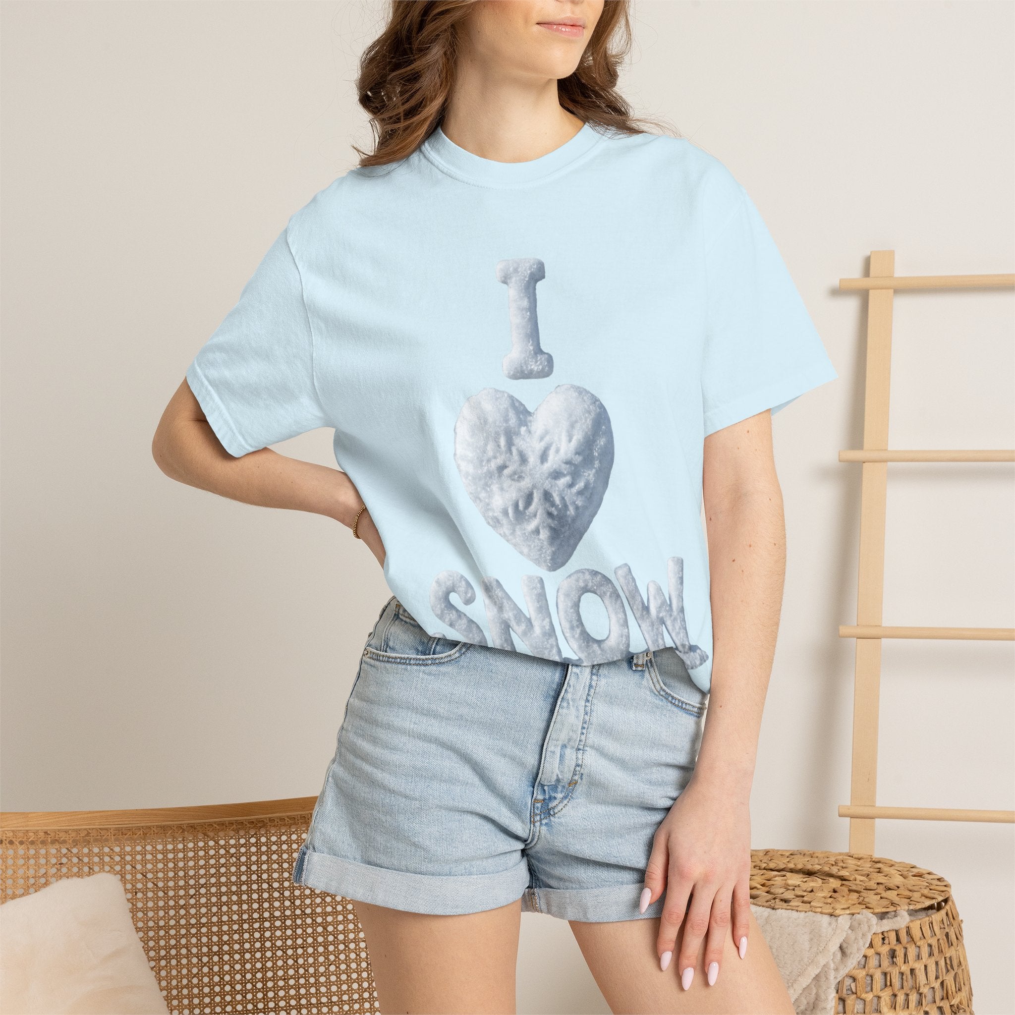 "I Love Snow" Unisex Garment-Dyed T-shirt