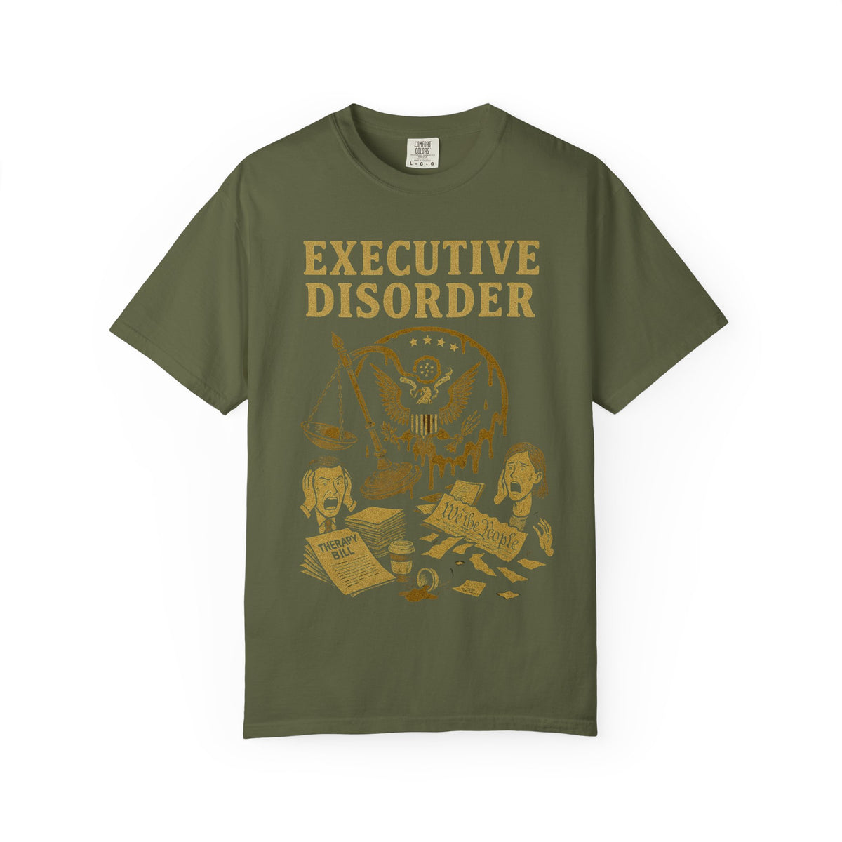 Color: Hemp | Executive Disorder Unisex Garment-Dyed T-shirt