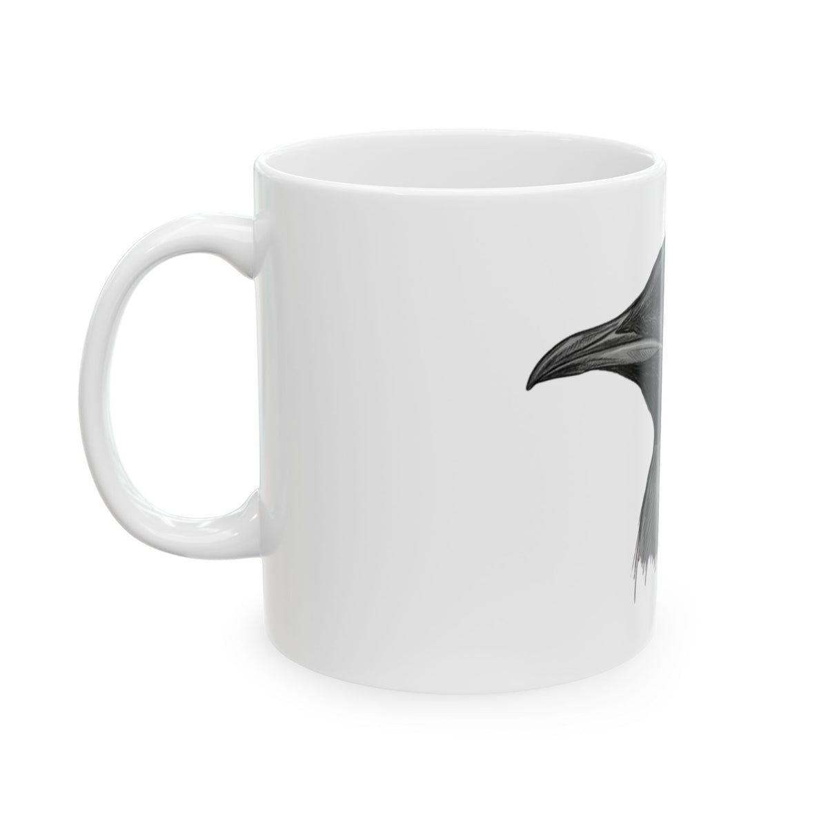 "Pencil Sketch Art Penguin" White Ceramic Mug — Graphic