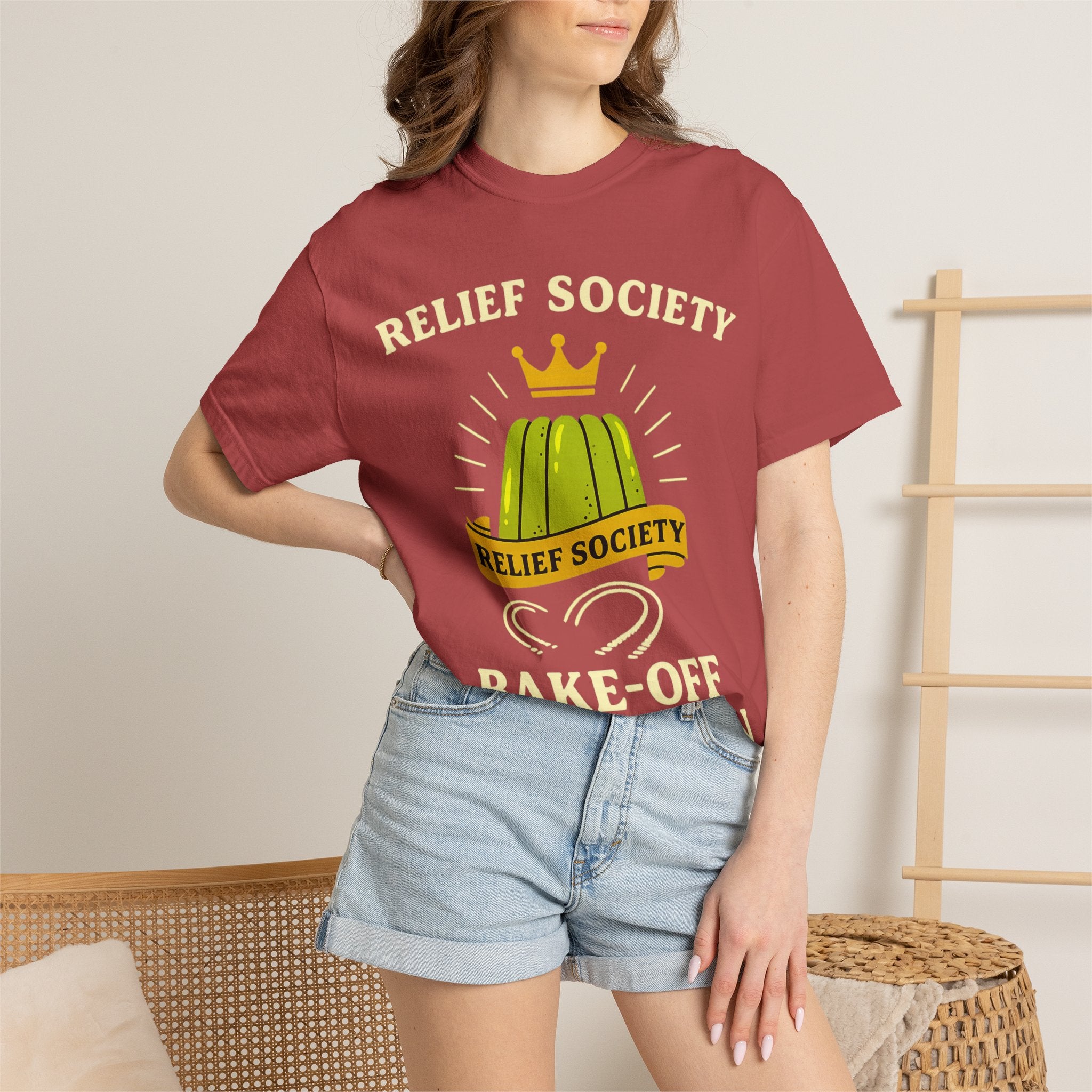 "Relief Society Bake-Off Champion" Unisex Garment-Dyed T-shirt