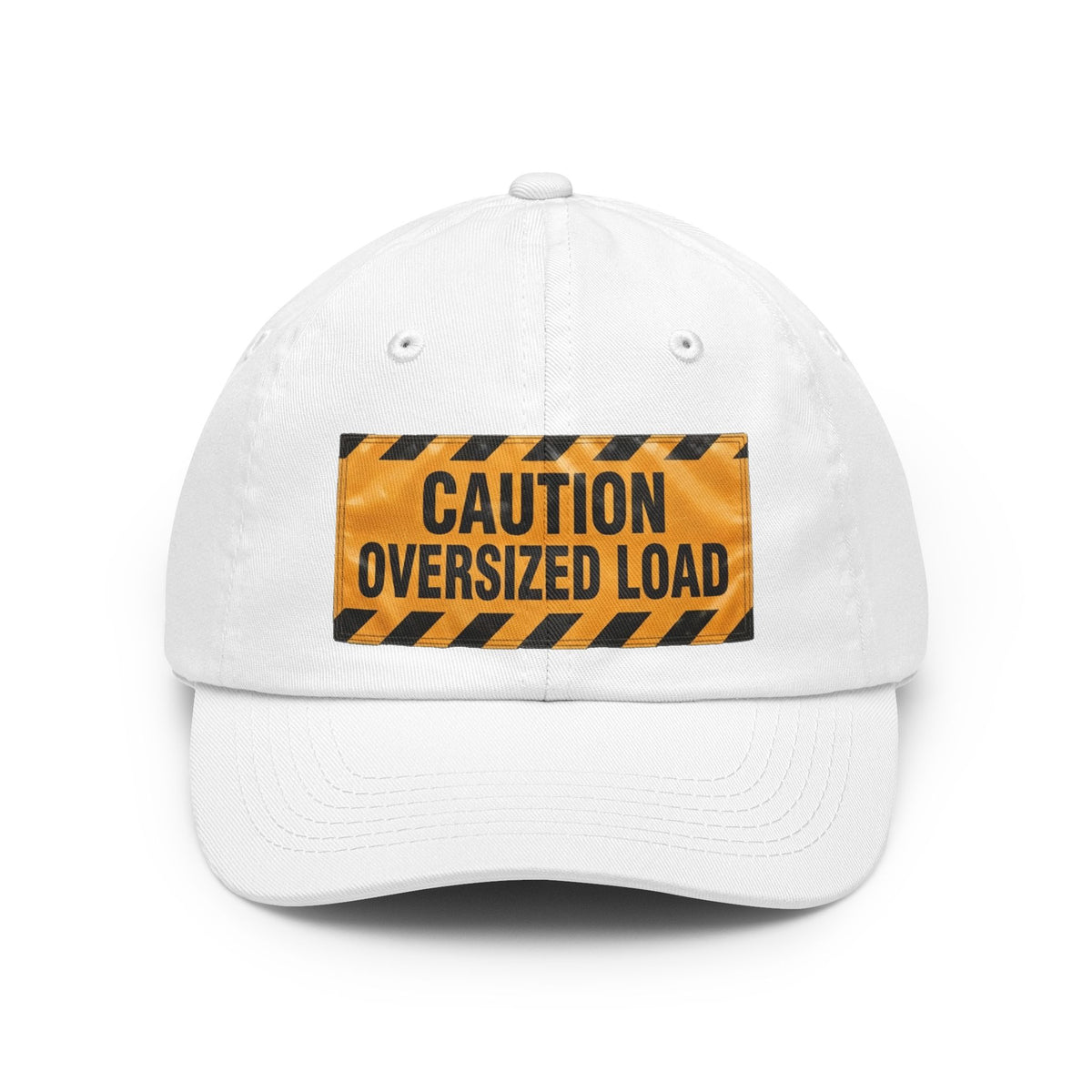 Color: White | Caution Oversized Load Cap