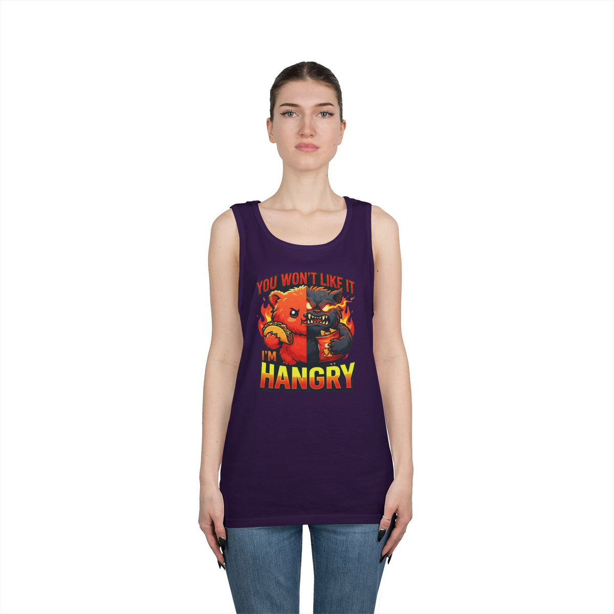 Color: Purple | You Won't Like It I'm Hangry Tank Top