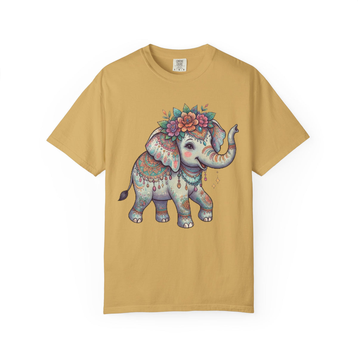 "Hippy Elephant" Unisex Garment-Dyed Tee