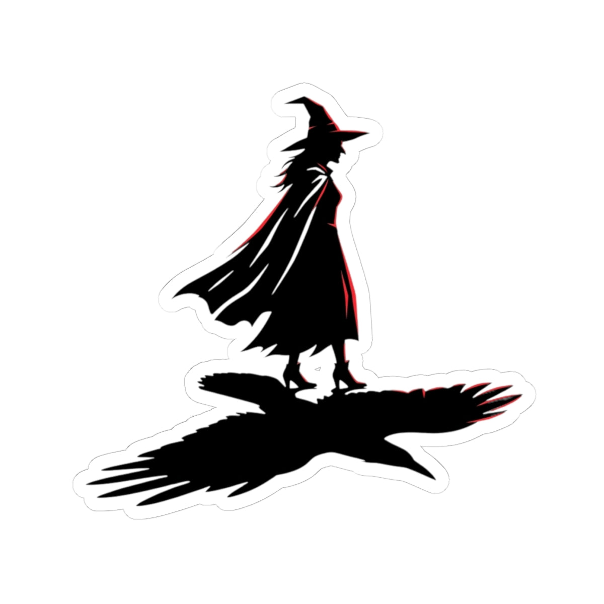 "Witch With Raven Shadow" Sticker — Main