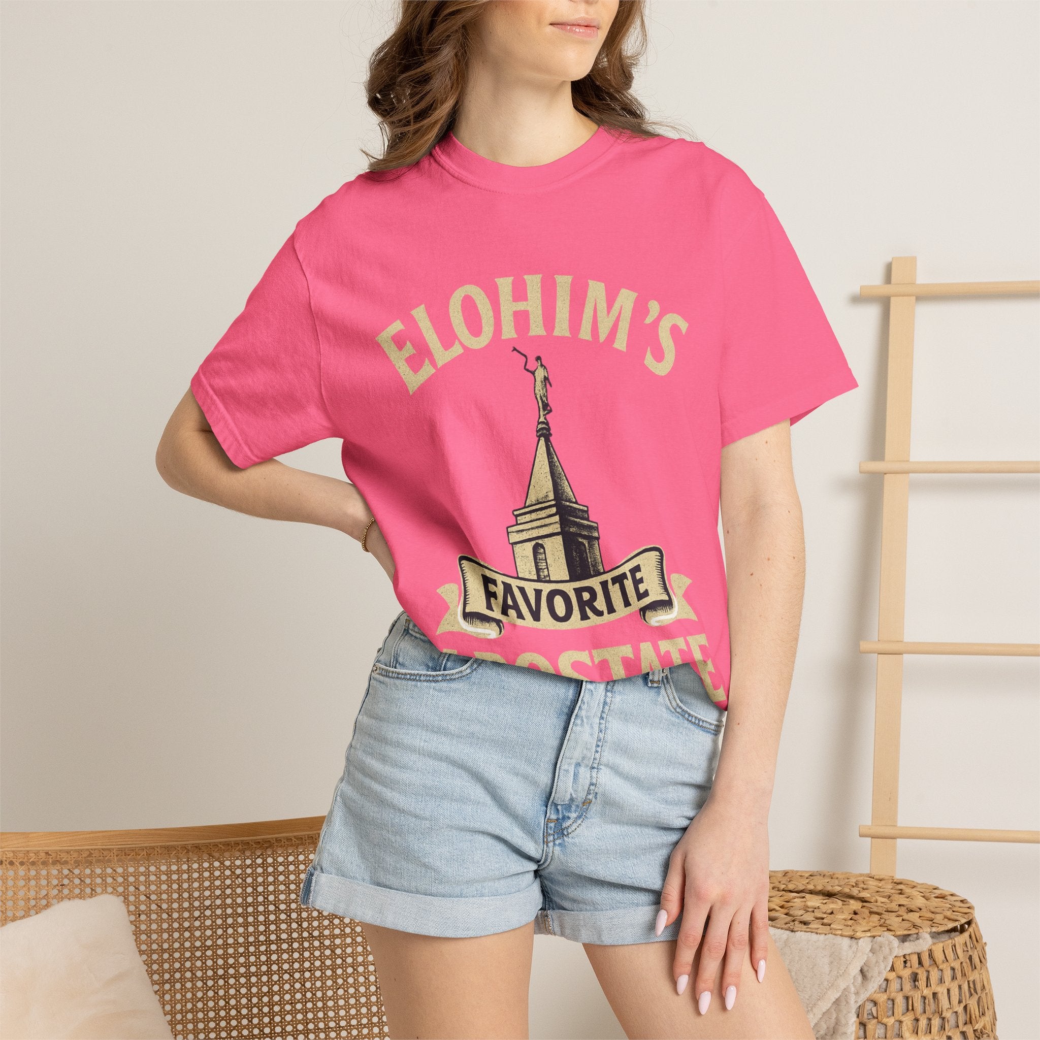 "Elohim's Favorite Apostate" Unisex Garment-Dyed T-shirt