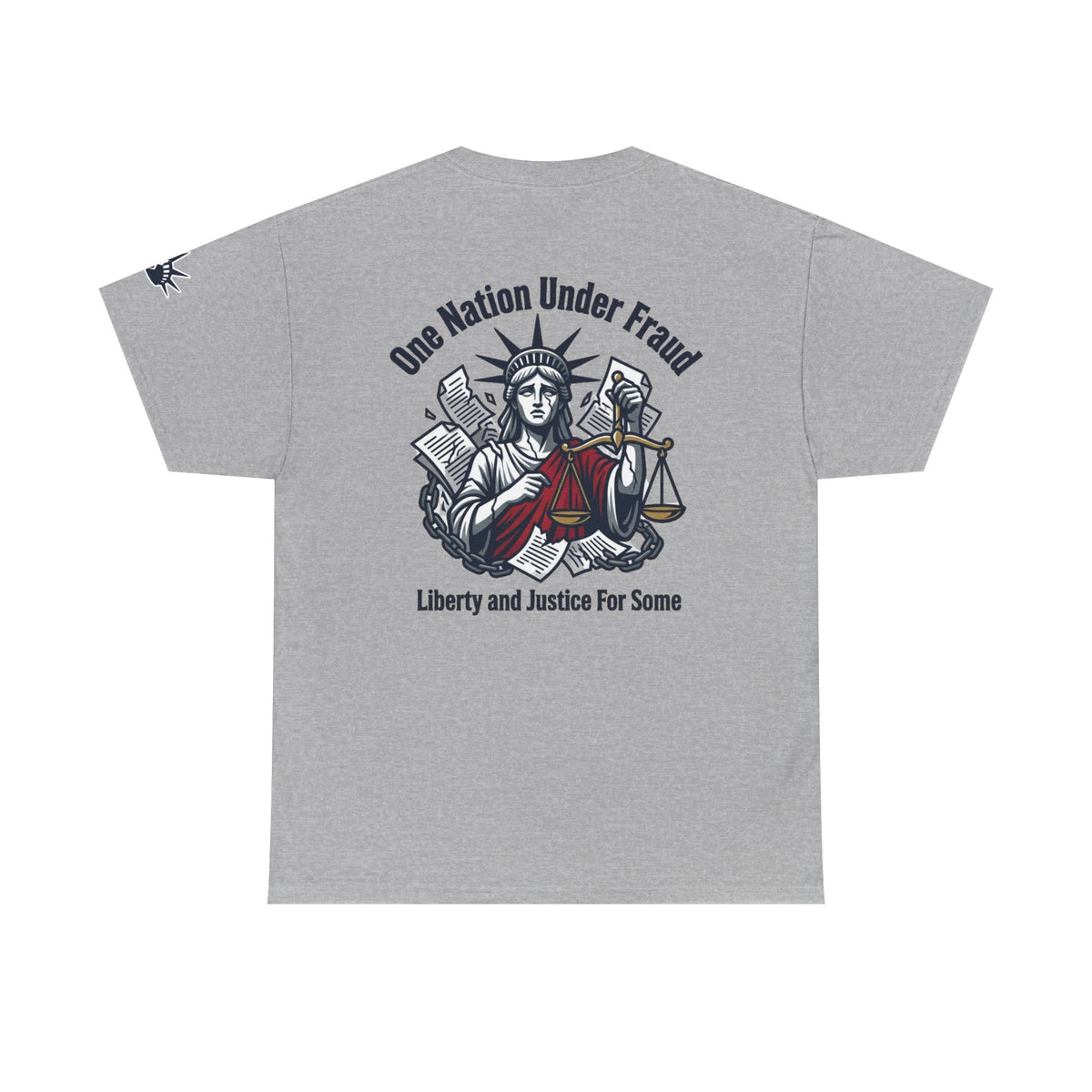 Color: Sport Grey | One Nation Under Fraud Premium Graphic Tee