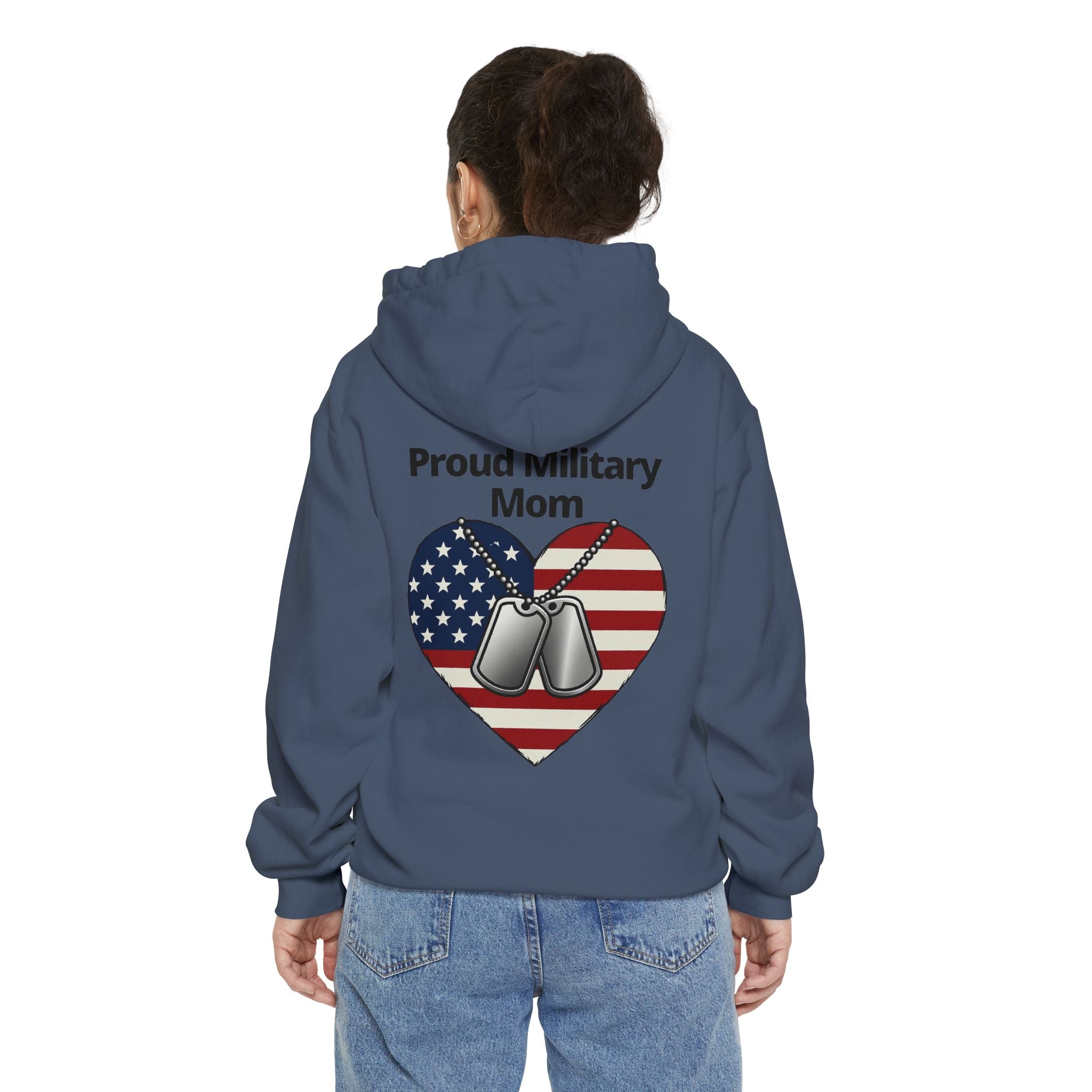 "Proud Military Mom" Garment-Dyed Hoodie