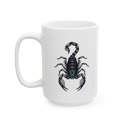 "Scorpio The Mystical Scorpion" White Ceramic Mug