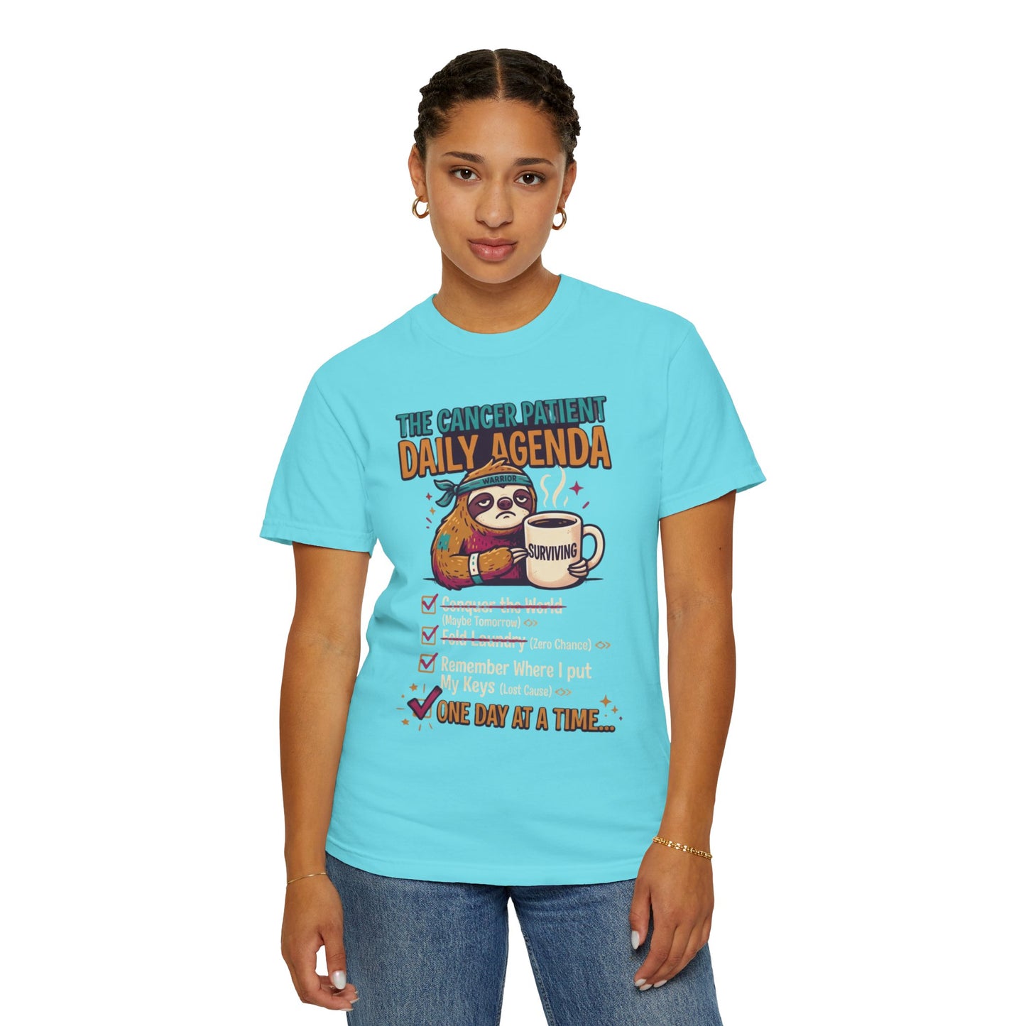 "Cancer One Day At A Time" Unisex Garment-Dyed Tee