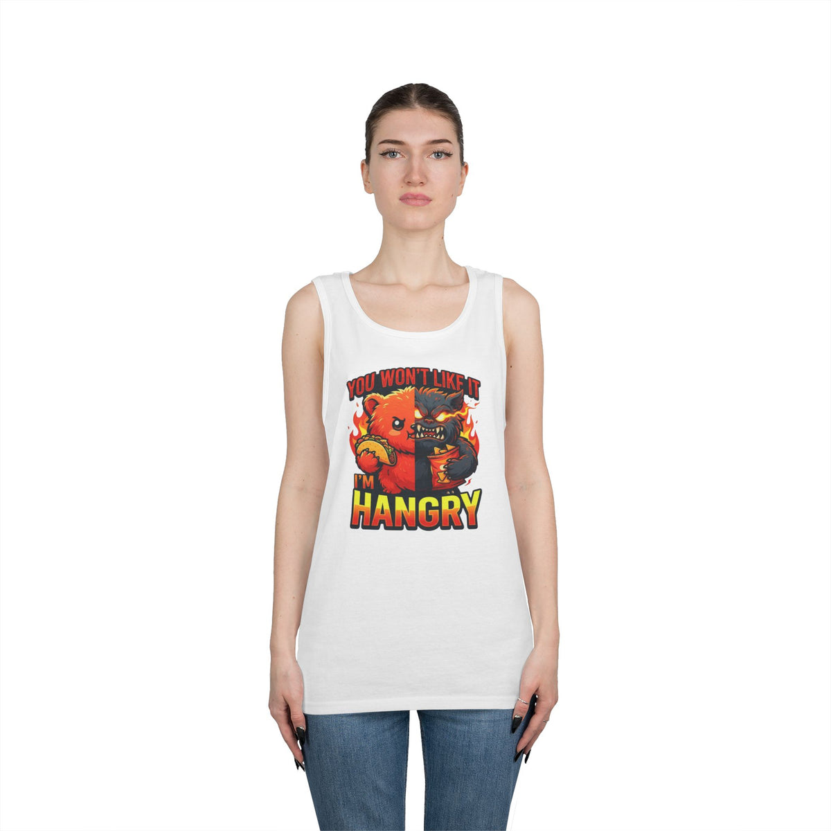 Color: White | You Won't Like It I'm Hangry Tank Top
