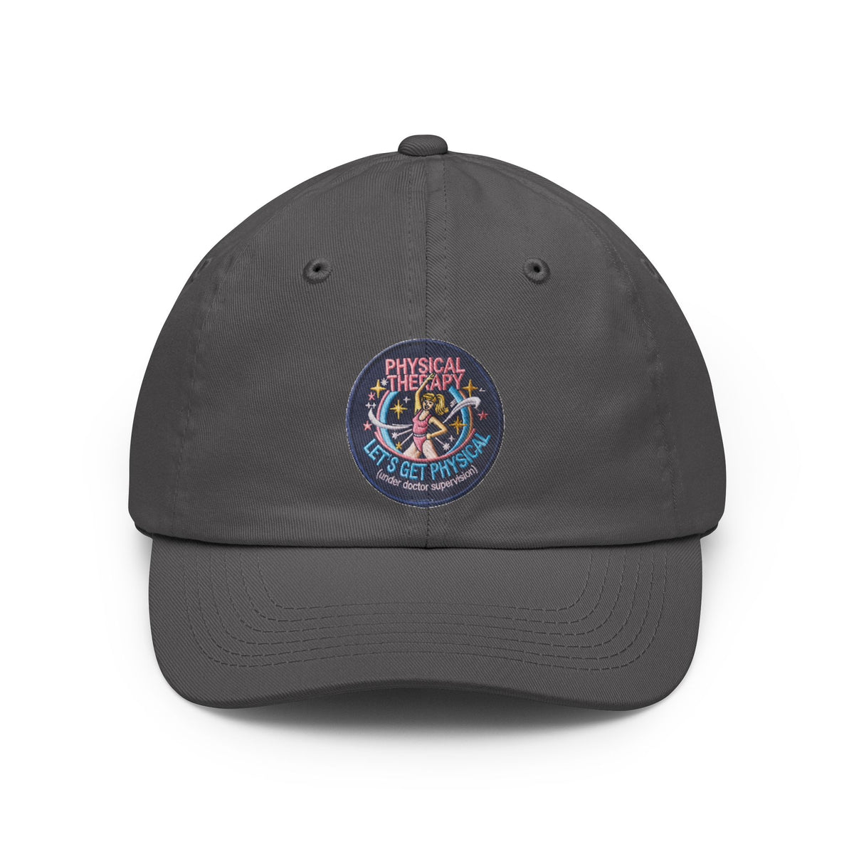 Color: Charcoal | Let's Get Physical Dad Hat — Graphic
