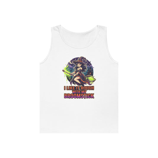 Color: White | I Like It Rough With My Broomstick Tank Top
