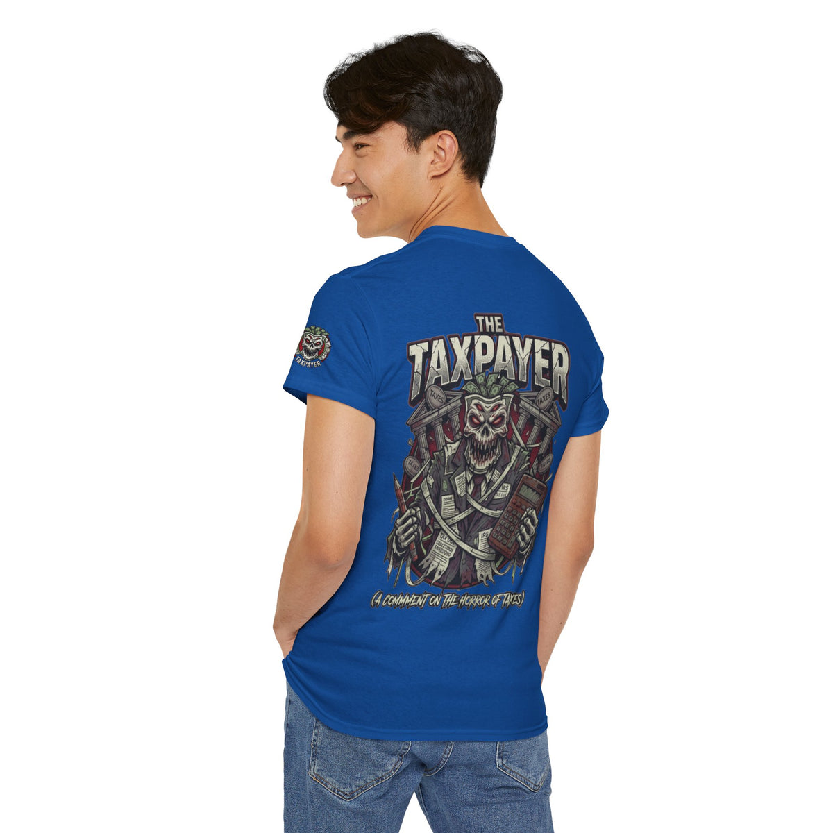 Color: Royal | Horror of Taxes Premium Graphic Tee