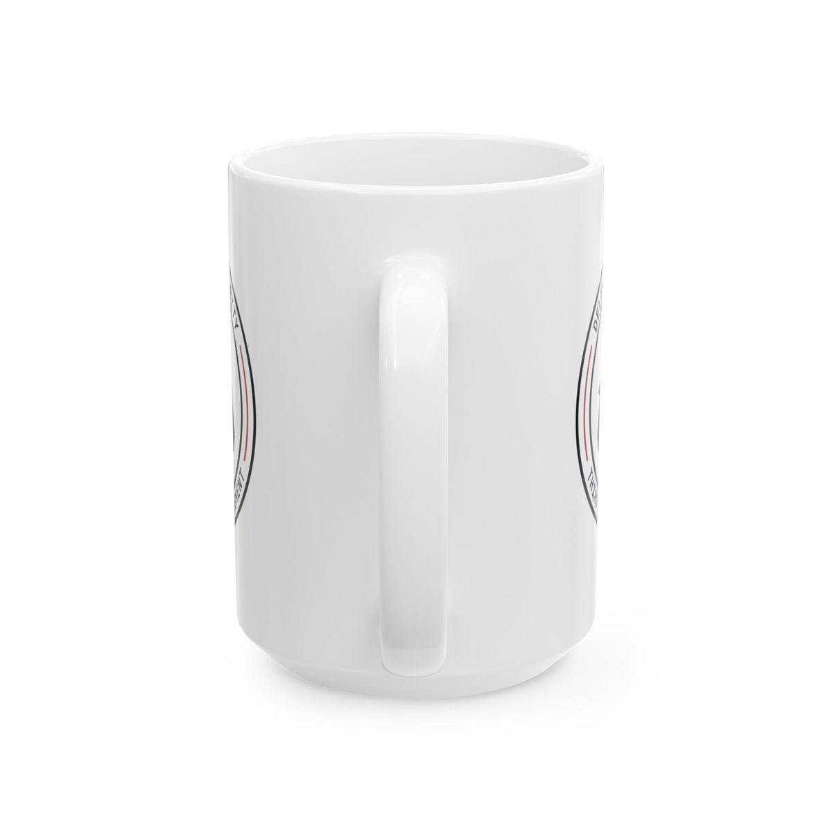 "Managed Entirely By Third Parties" White Ceramic Mug — Graphic
