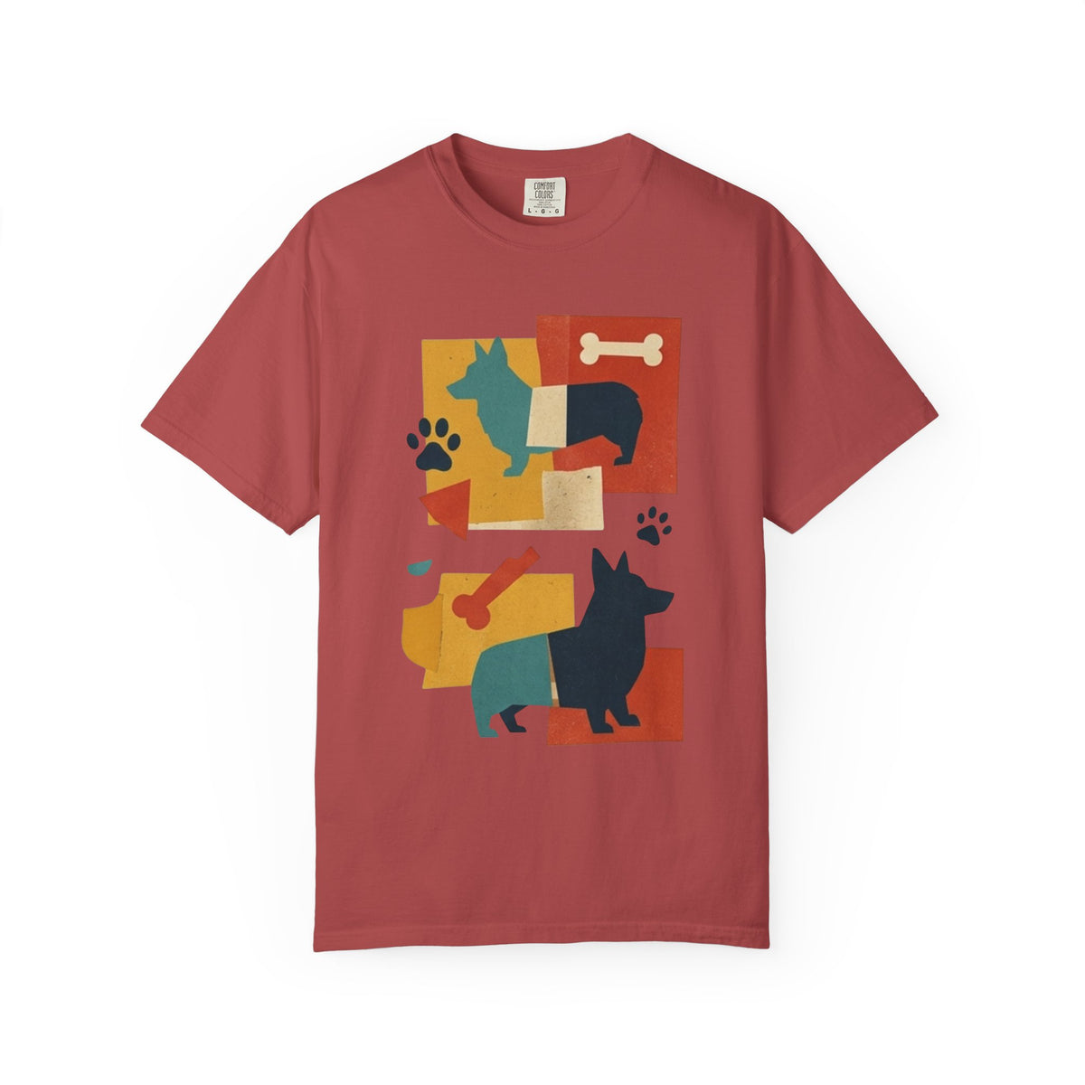 Color: Crimson | Dogs and Bones Unisex Garment-Dyed Tee
