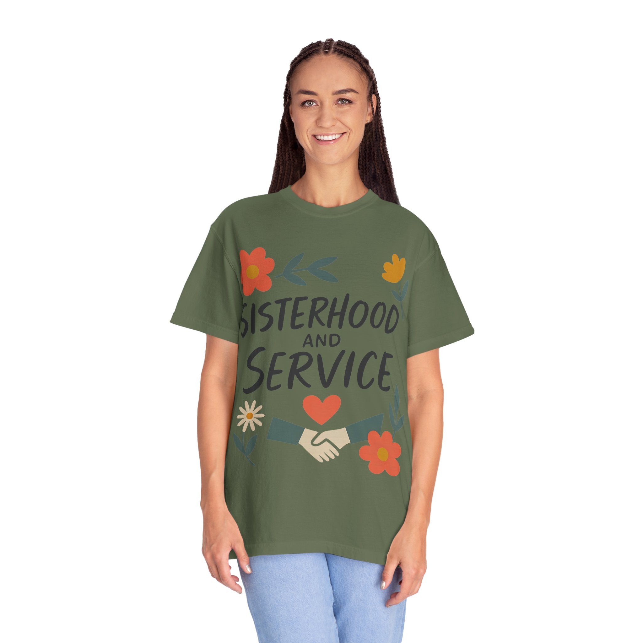 "Sisterhood and Service" Unisex Garment-Dyed T-shirt