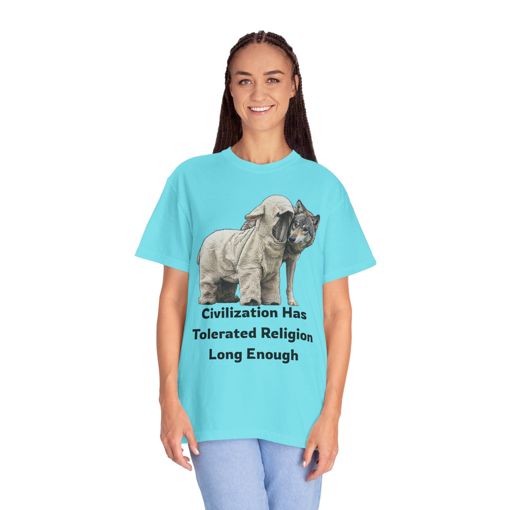 "Civilization Tolerated Religion" Unisex Garment-Dyed Tee