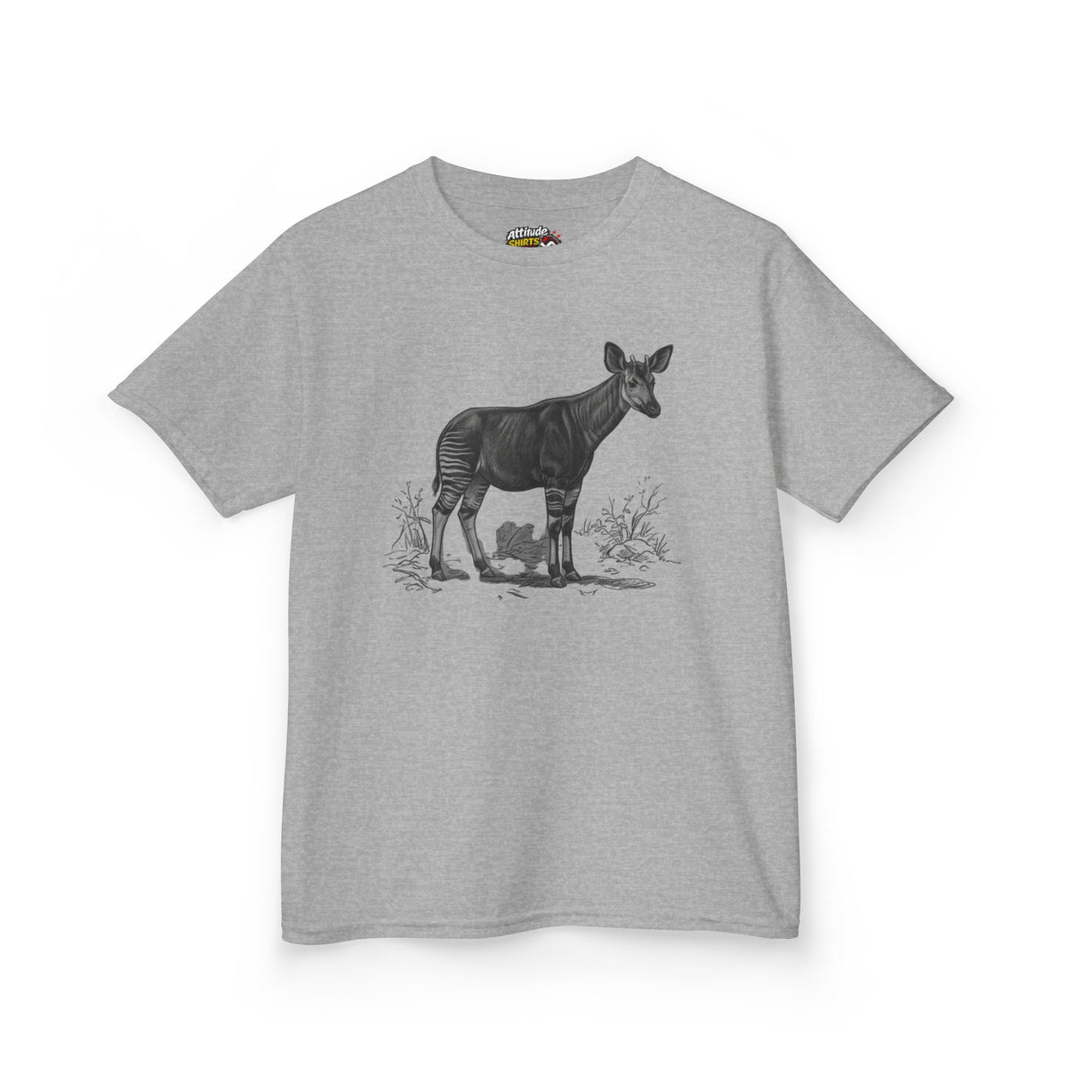 "Pencil Sketch Art Okapi" Kids Tee