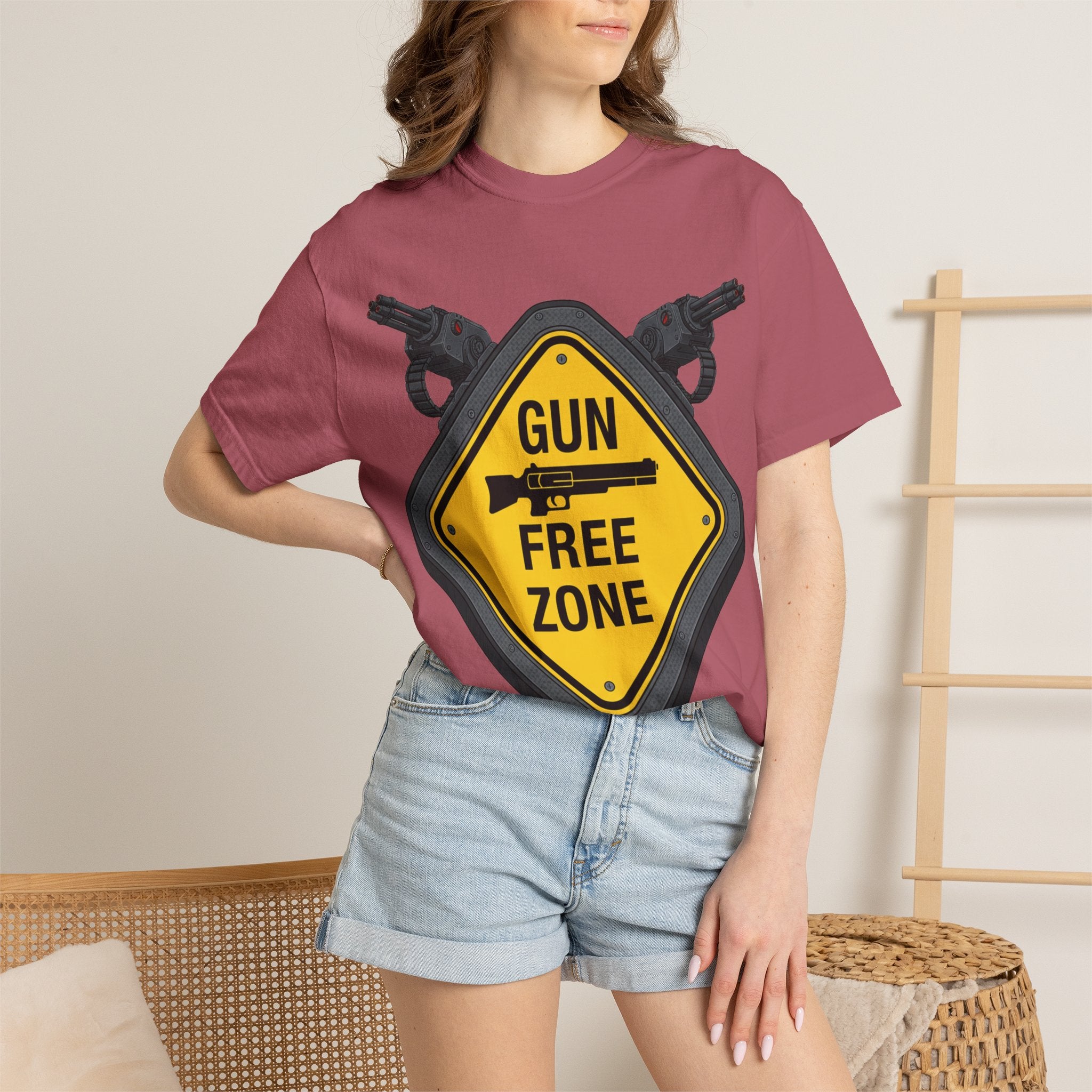"Gun Free Zone (Heavy Metal Edition)" Unisex Garment-Dyed T-shirt