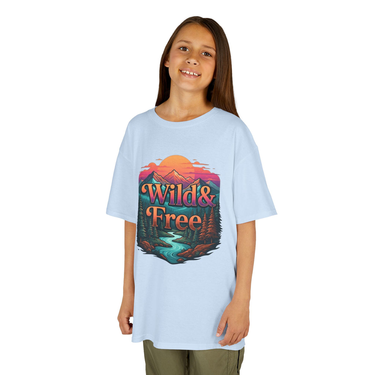 Color: Light Blue | Wild & Free Kids Tee