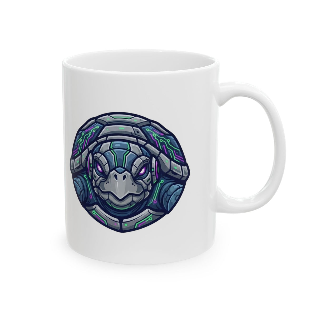 "Cyber Turtle" White Ceramic Mug — Graphic