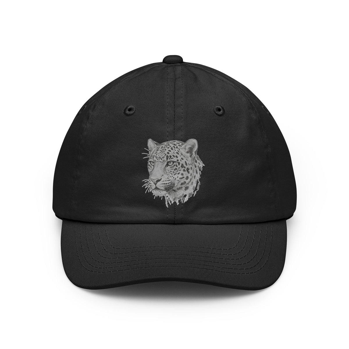 Color: Black | Pencil Sketch Art Leopard Dad Hat — Graphic