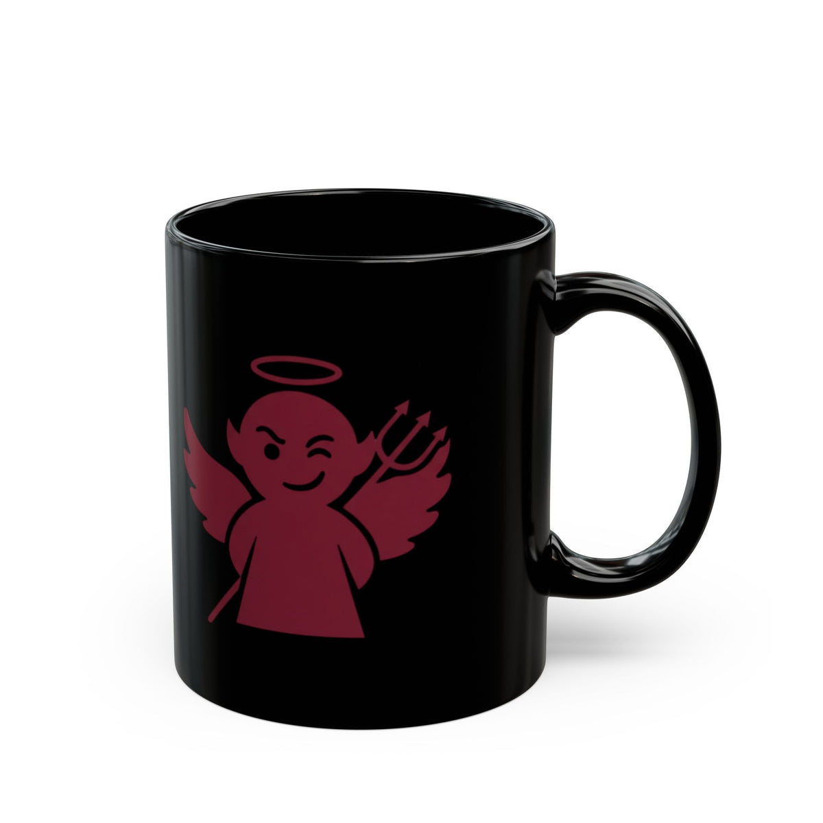 "On The Naughty List" Black Ceramic Mug — Graphic