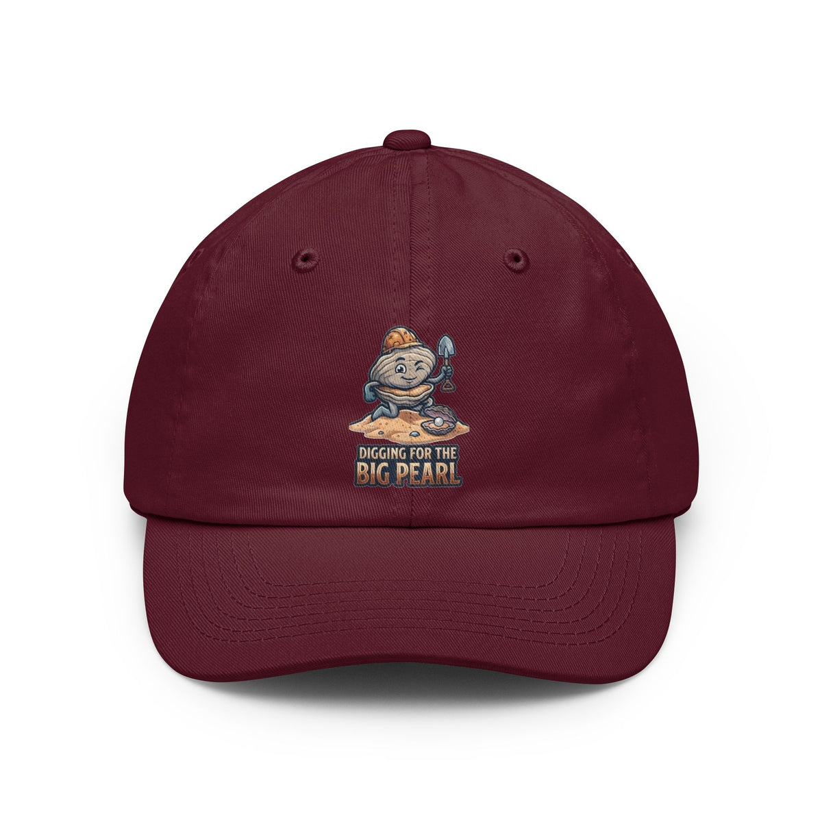 Color: Maroon | Digging For The Big Pearl Dad Hat