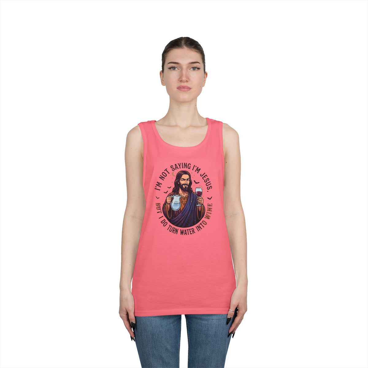 Color: Safety Pink | I'm Not Saying I'm Jesus Tank Top