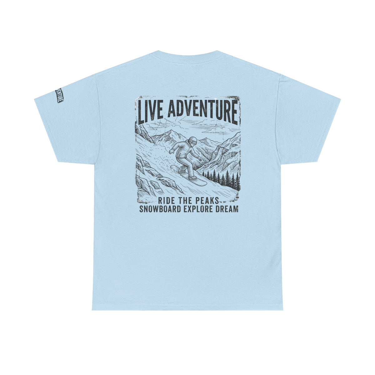 Color: Light Blue | Live Adventure - Snowboard Premium Graphic Tee