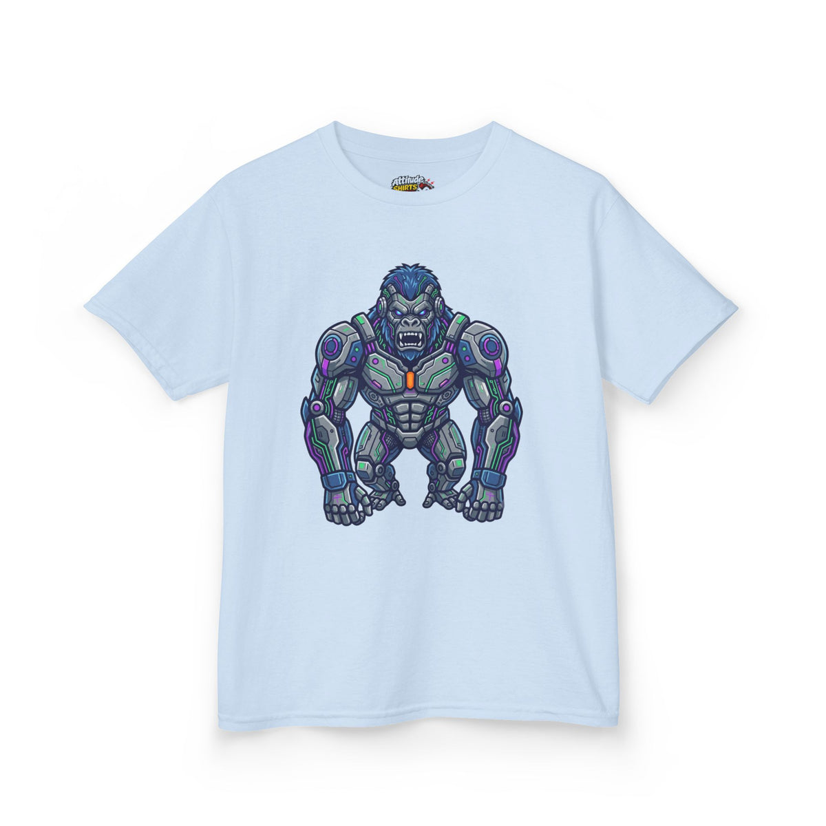 Color: Light Blue | Cyber Gorilla Kids Tee