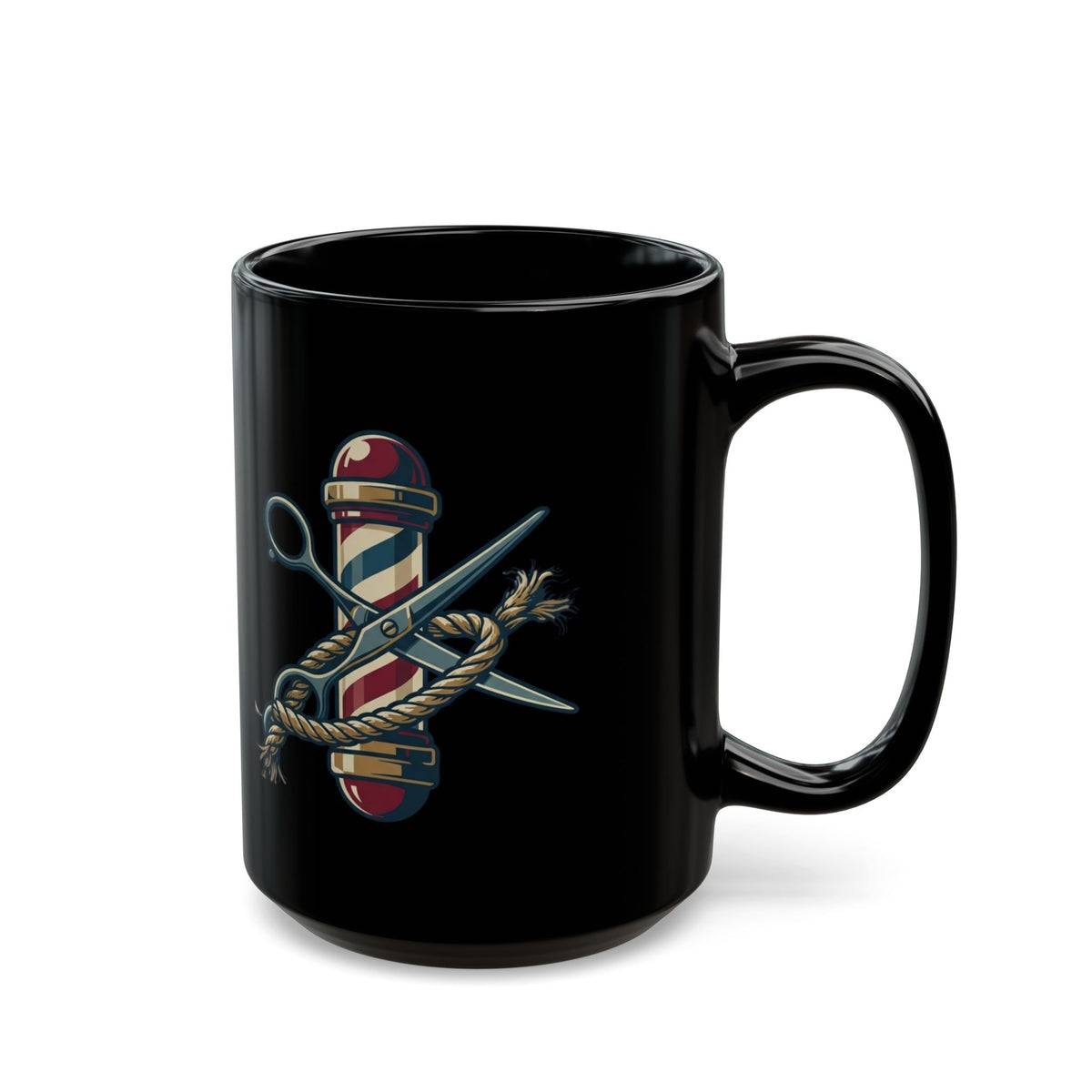 "Good Book Series Delilah's Barber Shop" Black Ceramic Mug — Graphic
